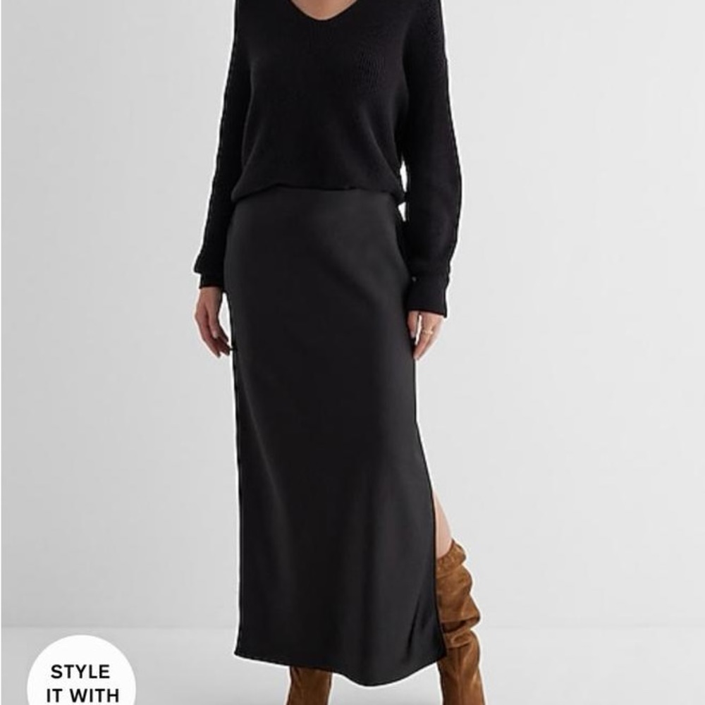 Satin maxi skirt